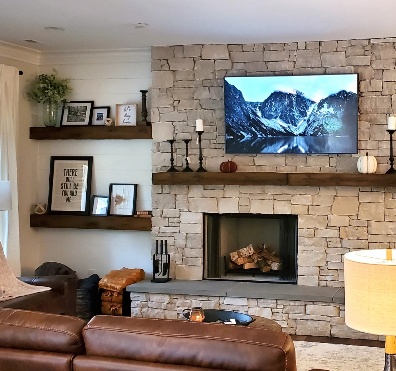 Finished basement remodel completed by Fineline Construction